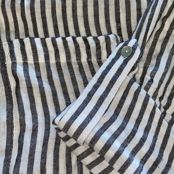 Jane + Delancey gray and white stripe button-down blouse size 2X - Picture 7 of 7